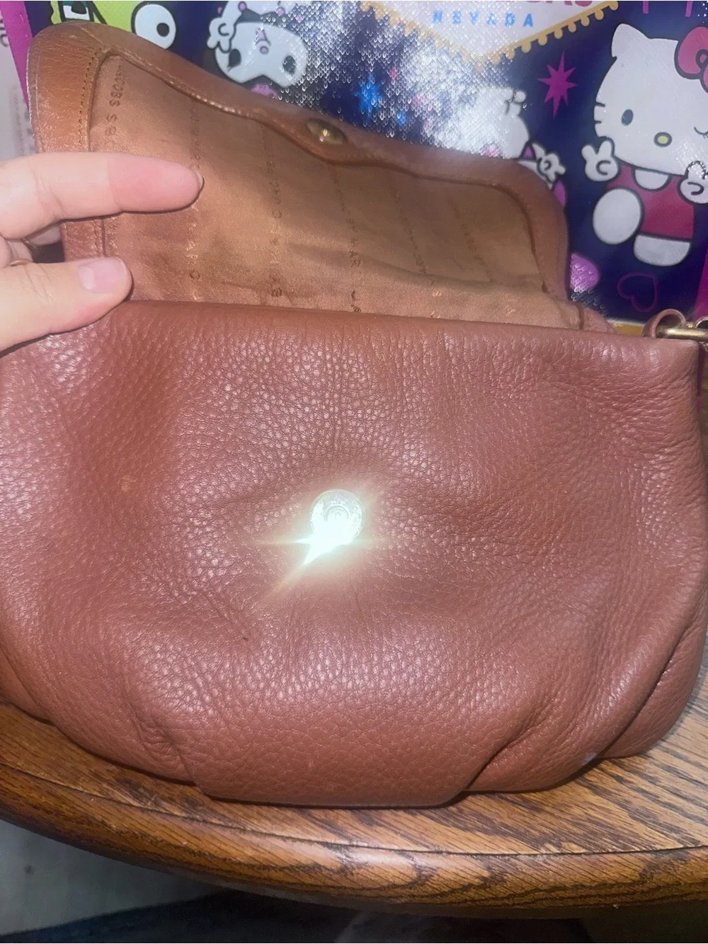 Marc by Marc Jacobs Chestnut Brown Pebbled Leather Crossbody